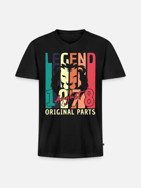 1978 Im August Retro - Männer Premium Bio T-Shirt mit V-Ausschnitt - Schwarz