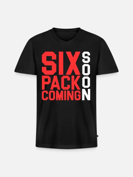 Six Pack Coming Soon 28 - Men's Premium Organic T-shirt with V-neck - black