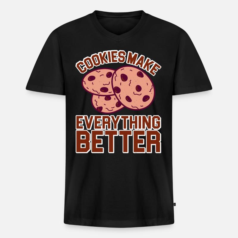 Cookies Make Everything Better 5 - Männer Premium Bio T-Shirt mit V-Ausschnitt - Schwarz