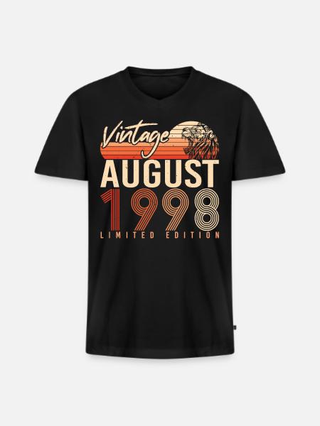 Month of birth August 1998 - Men's Premium Organic T-shirt with V-neck - black