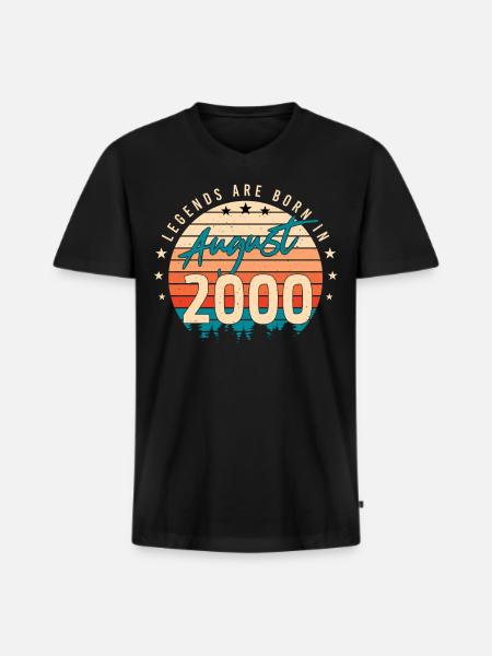 Legendary August 2000 - Men's Premium Organic T-shirt with V-neck - black