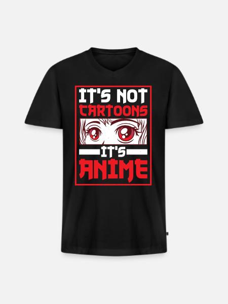 It's Not Cartoons, It's Anime - Men's Premium Organic T-shirt with V-neck - black