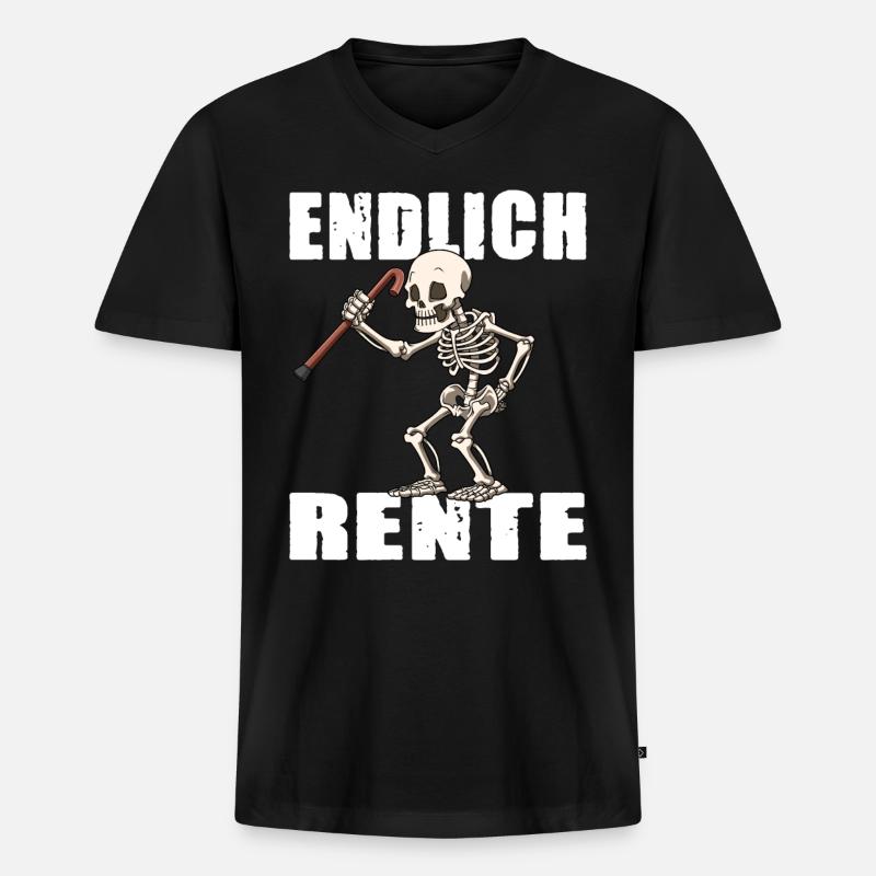 ENDLICH RENTE - Männer Premium Bio T-Shirt mit V-Ausschnitt - Schwarz