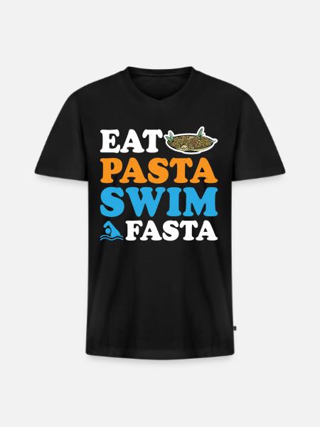 Eat Pasta Swim Fasta 9 - Men's Premium Organic T-shirt with V-neck - black