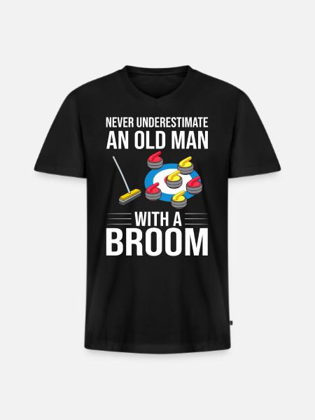 Curling Sports Spil Spiller Curling Stones Ice - Premium økologisk T-shirt med V-hals til mænd - sort