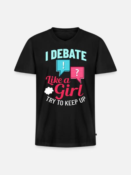 Debate Political Discussion Debate Argument - Men's Premium Organic T-shirt with V-neck - black