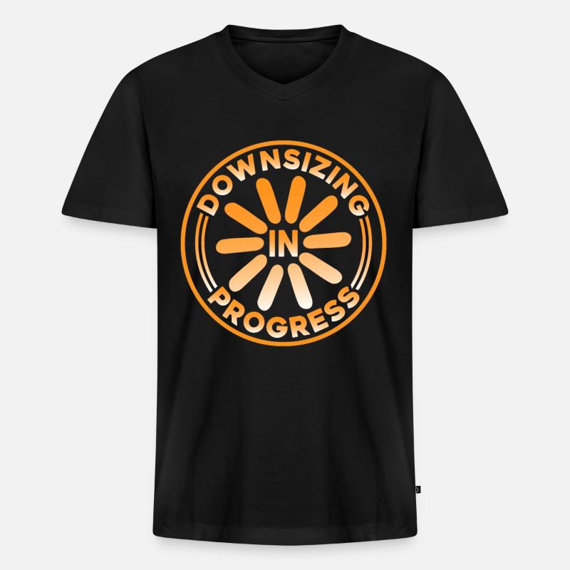 Downsizing In Progress 15 - Männer Premium Bio T-Shirt mit V-Ausschnitt - Schwarz