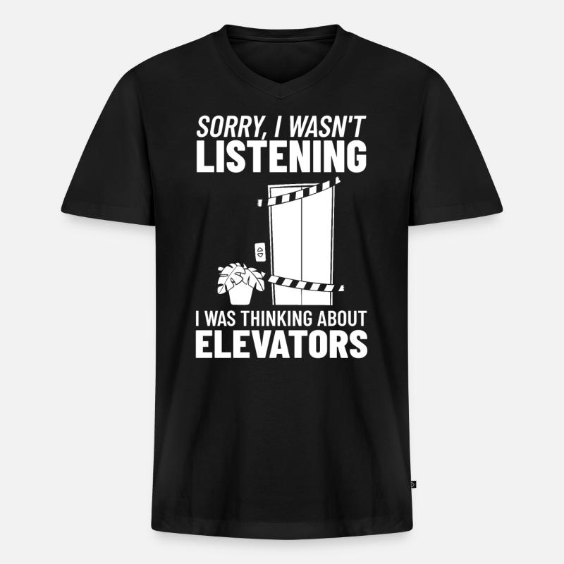 Technicien d’ascenseur Élévateur élévateur - T-shirt encolure en V Premium bio Homme - noir