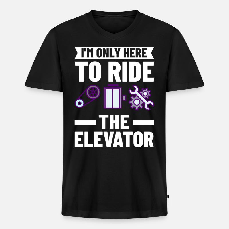 Technicien d’ascenseur Élévateur élévateur - T-shirt encolure en V Premium bio Homme - noir