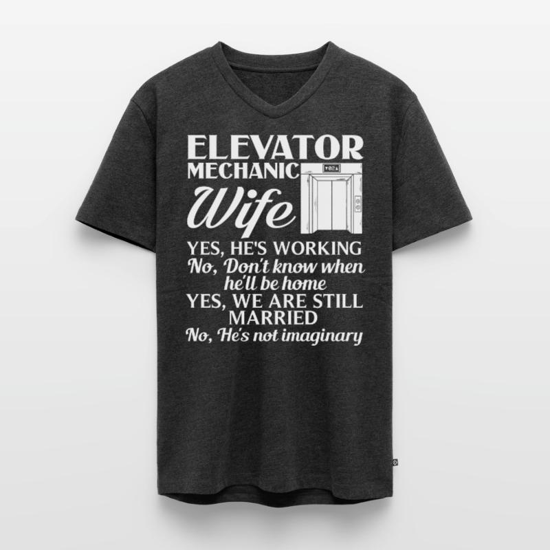 Elevator Elevator System Technician Woman Elevator Elevator Men's Premium Organic T-shirt with V-neck