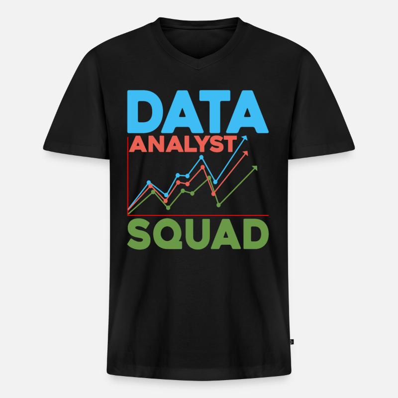 Data Analyst Squad 5 - Männer Premium Bio T-Shirt mit V-Ausschnitt - Schwarz