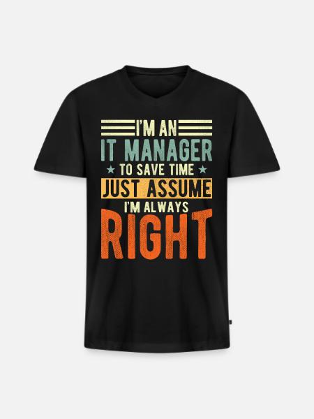 It Manager - Men's Premium Organic T-shirt with V-neck - black