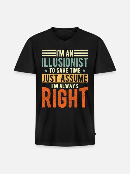 Illusionist - Männer Premium Bio T-Shirt mit V-Ausschnitt - Schwarz