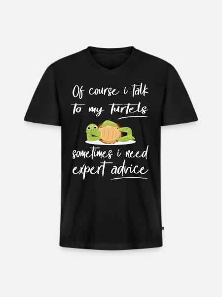 Funny Turtle Design Pet - Men's Premium Organic T-shirt with V-neck - black