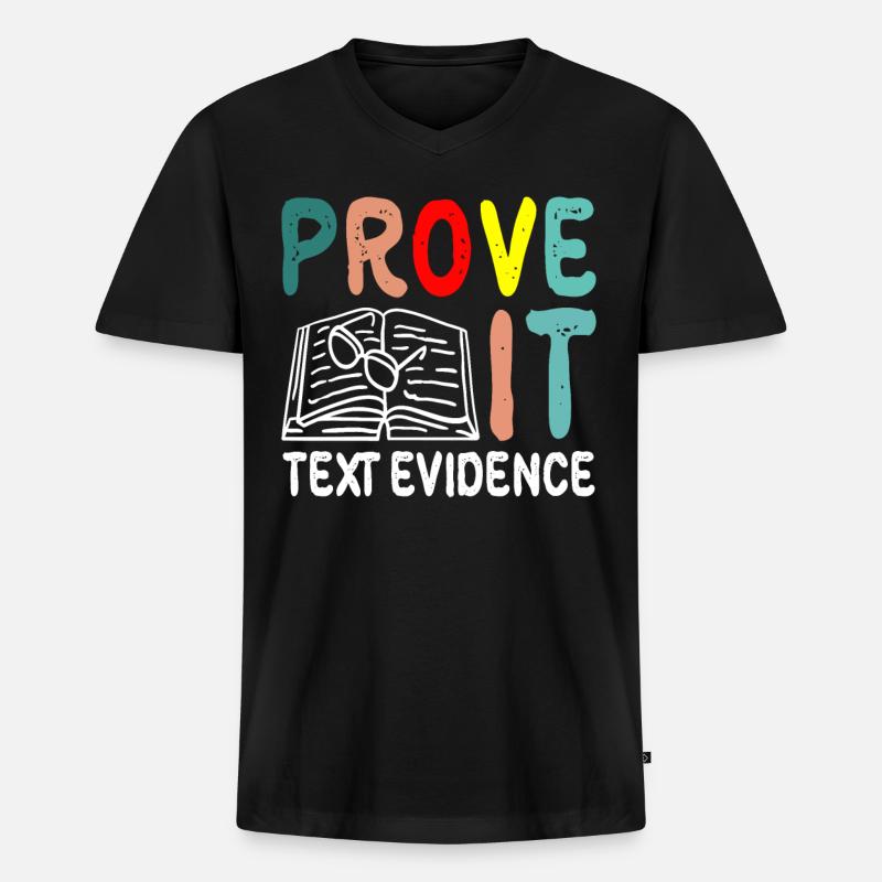 Prove It, Text Evidence 35 - Männer Premium Bio T-Shirt mit V-Ausschnitt - Schwarz