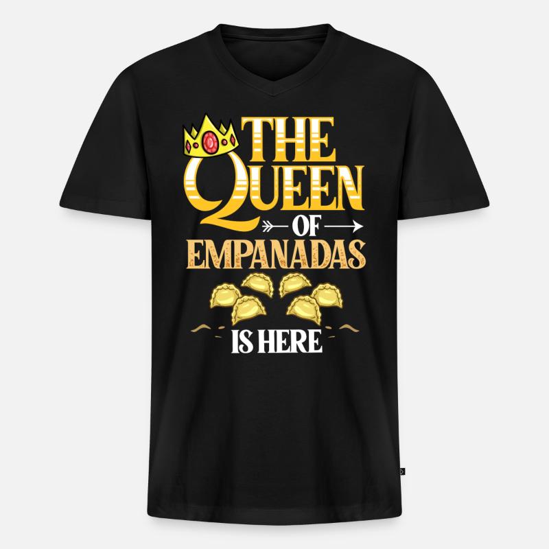 Empanada Argentinien Teigtasche Spanien - Männer Premium Bio T-Shirt mit V-Ausschnitt - Schwarz