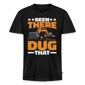 Been There Dug That 4 - Männer Premium Bio T-Shirt mit V-Ausschnitt - Schwarz - Vorne - Nico (187cm)