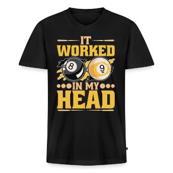 It Worked In My Head 2 - Men's Premium Organic T-shirt with V-neck - black - Front - Nico (187cm)