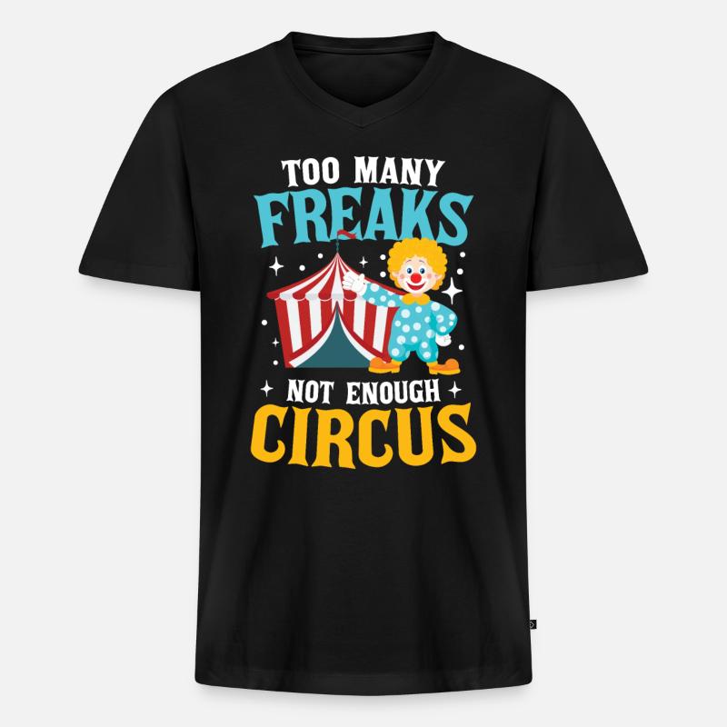Not Enough Circus - Männer Premium Bio T-Shirt mit V-Ausschnitt - Schwarz