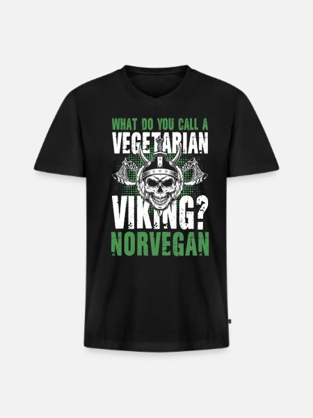 Vegetarian Viking Norvegan - Männer Premium Bio T-Shirt mit V-Ausschnitt - Schwarz