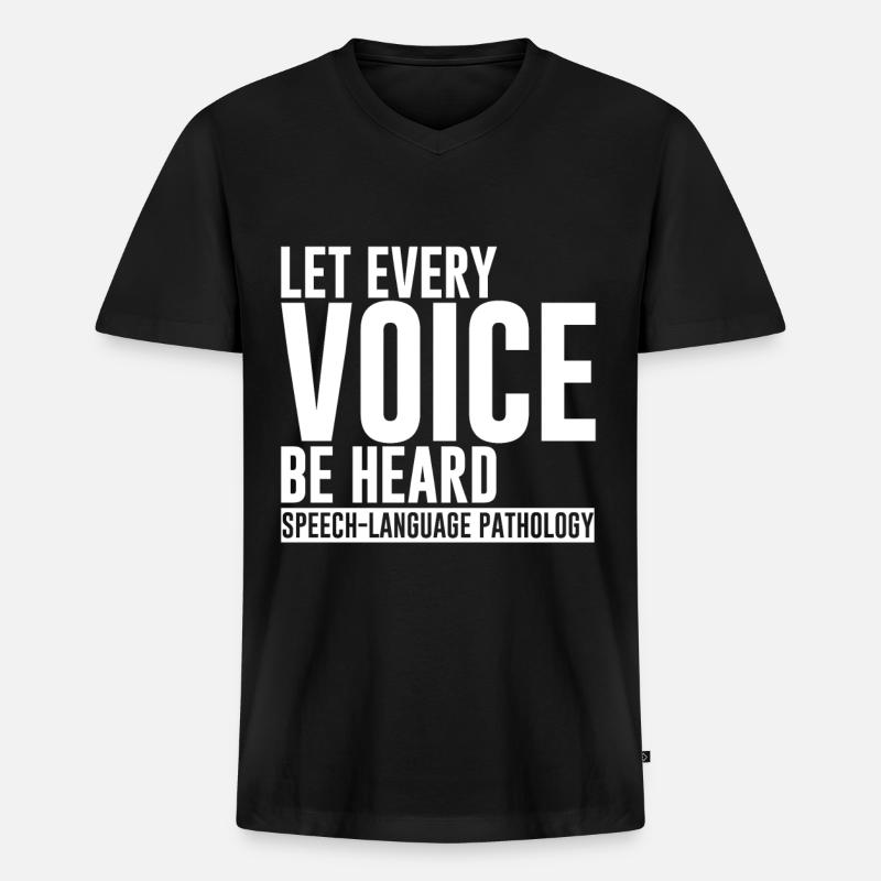 Let Every Voice Be Heard - Männer Premium Bio T-Shirt mit V-Ausschnitt - Schwarz