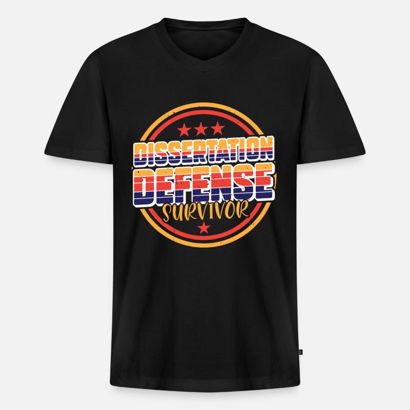 Dissertation Defense Survivor 7 - Männer Premium Bio T-Shirt mit V-Ausschnitt - Schwarz