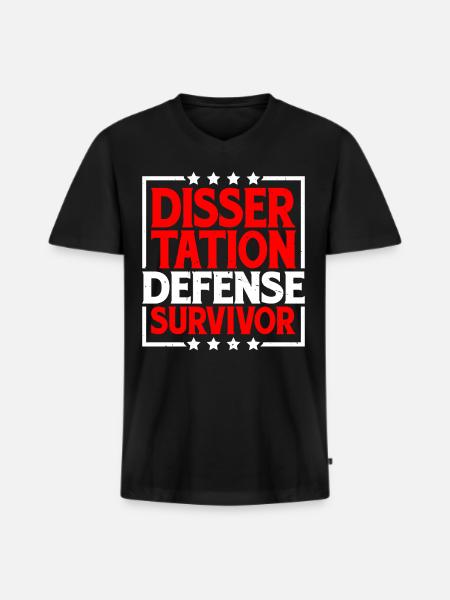 Dissertation Defense Survivor 8 - Men's Premium Organic T-shirt with V-neck - black