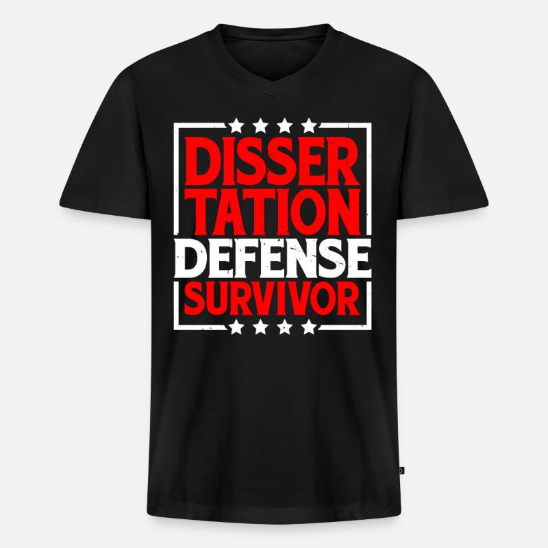 Dissertation Defense Survivor 8 - Männer Premium Bio T-Shirt mit V-Ausschnitt - Schwarz