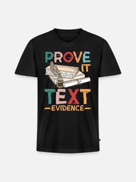 Prove It, Text Evidence 38 - Men's Premium Organic T-shirt with V-neck - black