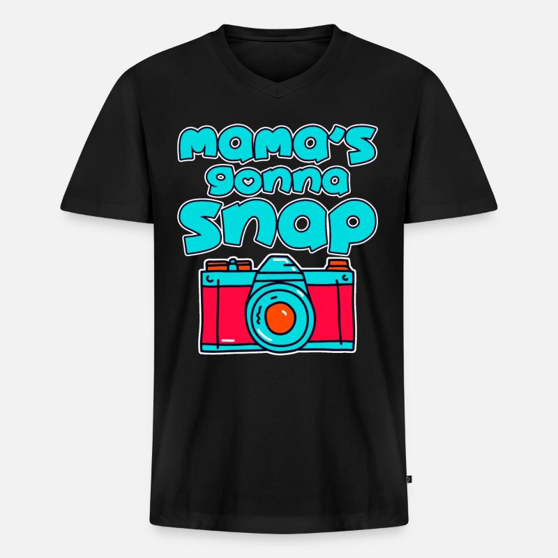 Mama's Gonna Snap 4 - Männer Premium Bio T-Shirt mit V-Ausschnitt - Schwarz