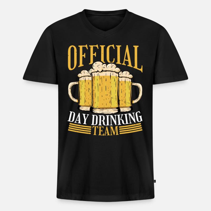 Official Day Drinking Team 2 - Männer Premium Bio T-Shirt mit V-Ausschnitt - Schwarz