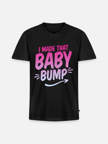 I Made That Baby Bump - Men's Premium Organic T-shirt with V-neck - black