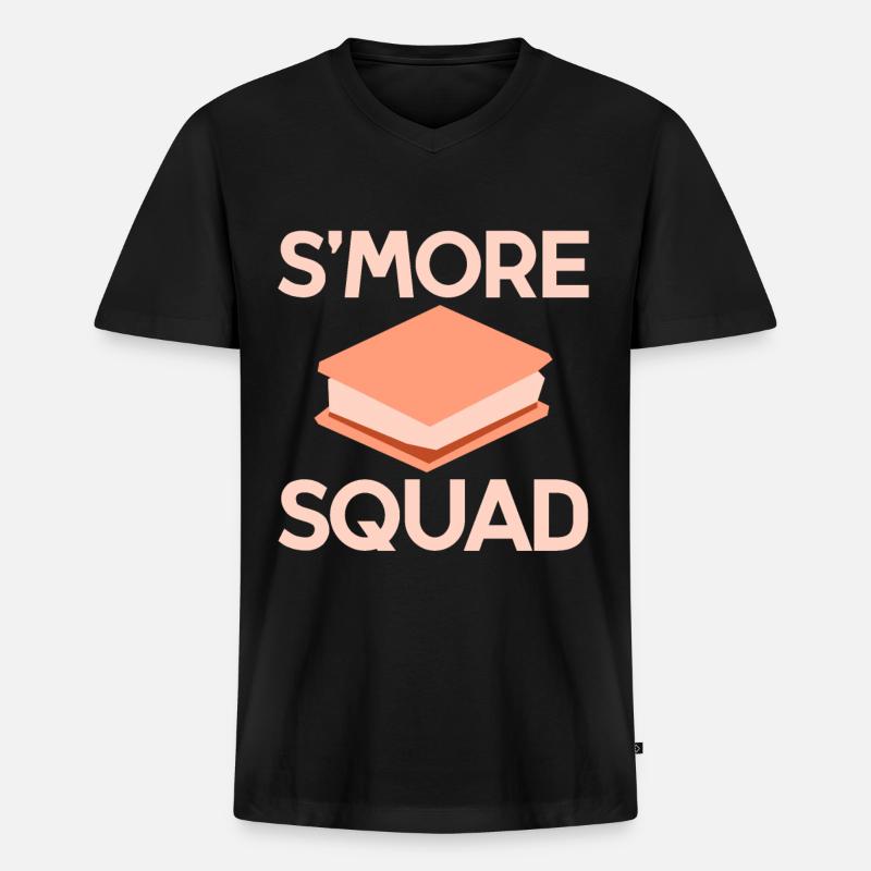 S'more Squad 4 - Männer Premium Bio T-Shirt mit V-Ausschnitt - Schwarz