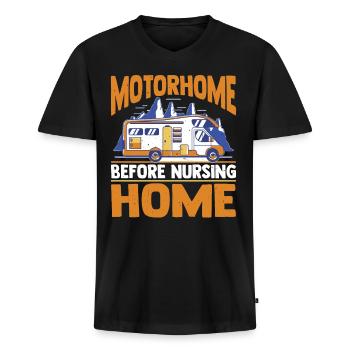 Motorhome Before Nursing Home 2 - Männer Premium Bio T-Shirt mit V-Ausschnitt - Schwarz - Vorne - Nico (187cm)
