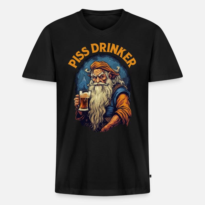 Piss Drinker 39 - Männer Premium Bio T-Shirt mit V-Ausschnitt - Schwarz