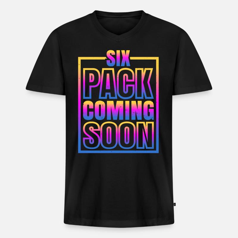 Six Pack Coming Soon 62 - Männer Premium Bio T-Shirt mit V-Ausschnitt - Schwarz