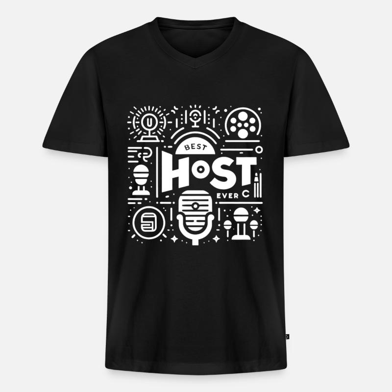 Best Host Ever 22 - Männer Premium Bio T-Shirt mit V-Ausschnitt - Schwarz