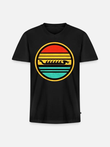 Dragon Boat 4 - Men's Premium Organic T-shirt with V-neck - black