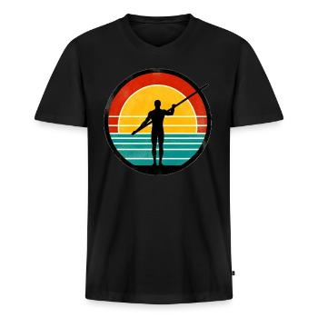 Pole Vault - Männer Premium Bio T-Shirt mit V-Ausschnitt - Schwarz - Vorne - Nico (187cm)