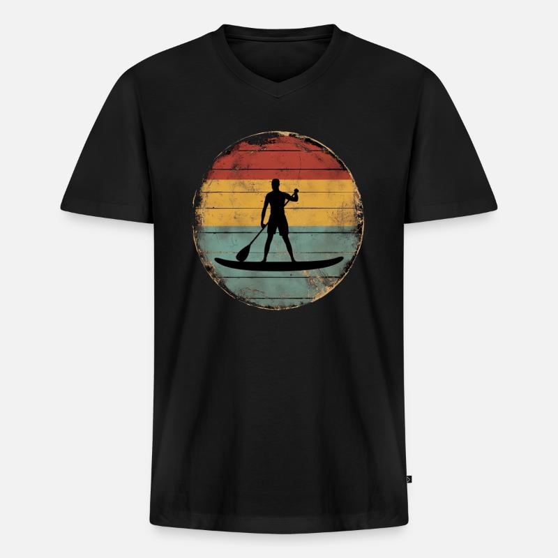 Standup Paddle - Männer Premium Bio T-Shirt mit V-Ausschnitt - Schwarz