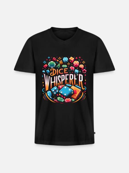 Dice Whisperer 11 - Männer Premium Bio T-Shirt mit V-Ausschnitt - Schwarz