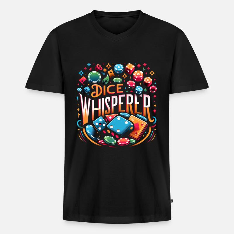 Dice Whisperer 11 - Männer Premium Bio T-Shirt mit V-Ausschnitt - Schwarz