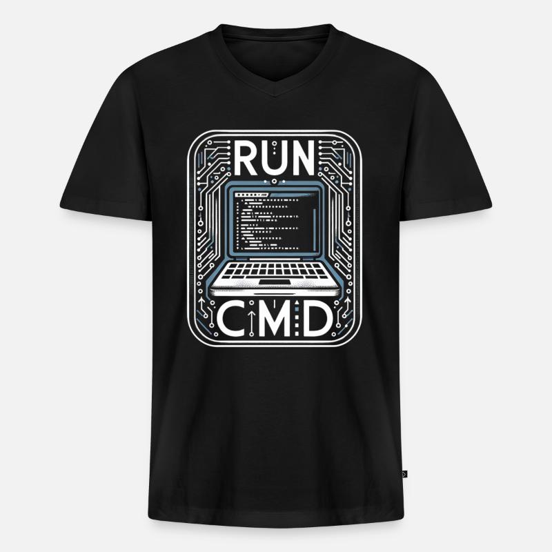 Run Cmd 41 - Männer Premium Bio T-Shirt mit V-Ausschnitt - Schwarz