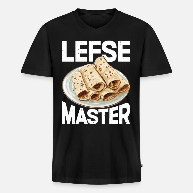Lefse Master 31 - Männer Premium Bio T-Shirt mit V-Ausschnitt - Schwarz