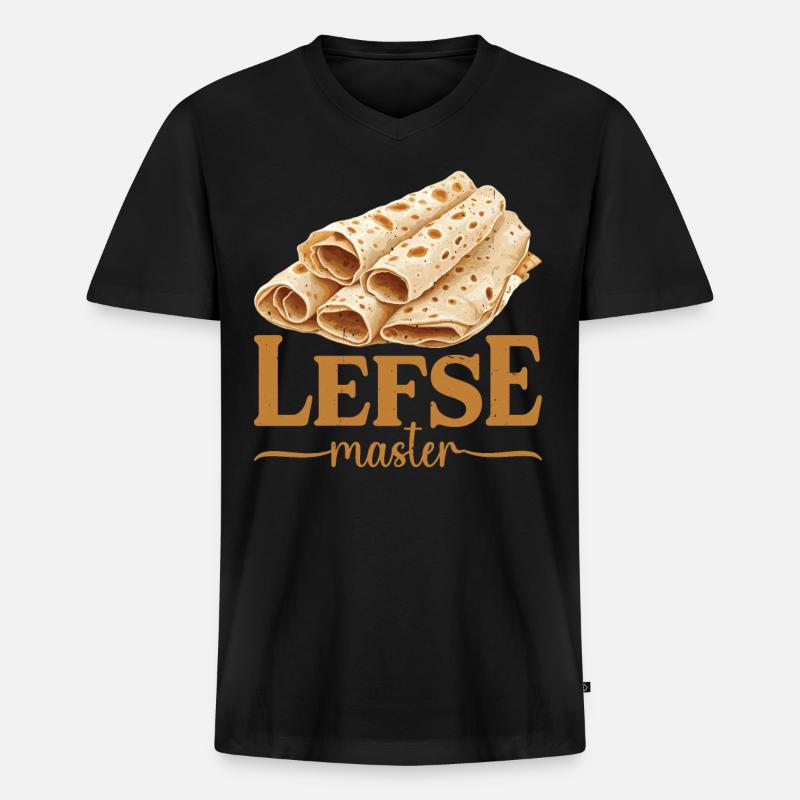 Lefse Master 32 - Männer Premium Bio T-Shirt mit V-Ausschnitt - Schwarz