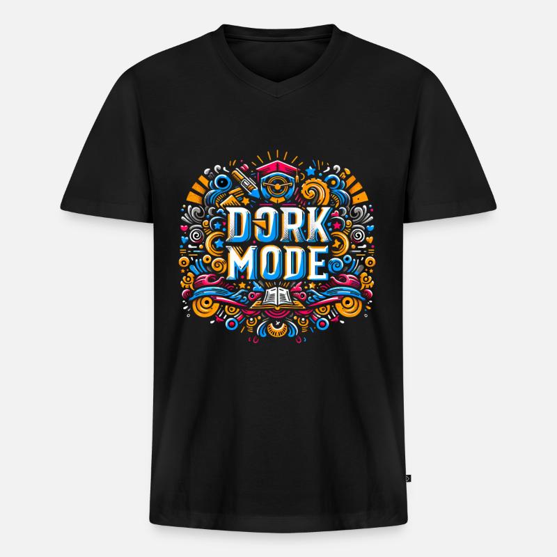 Dork Mode 8 - Männer Premium Bio T-Shirt mit V-Ausschnitt - Schwarz