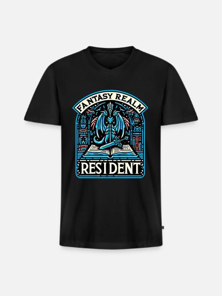 Fantasy Realm Resident 2 - Men's Premium Organic T-shirt with V-neck - black
