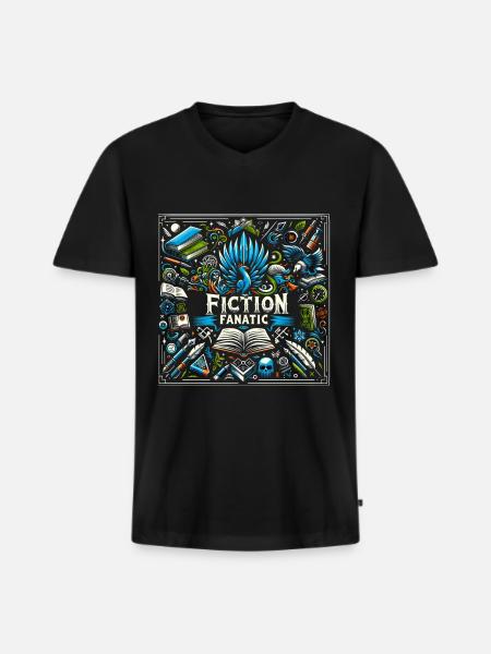 Fiction Fanatic 5 - Men's Premium Organic T-shirt with V-neck - black