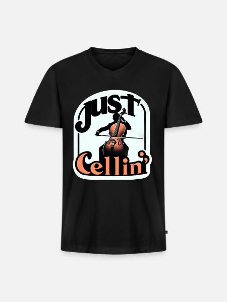 Juste Cellin' 9 - T-shirt encolure en V Premium bio Homme - noir