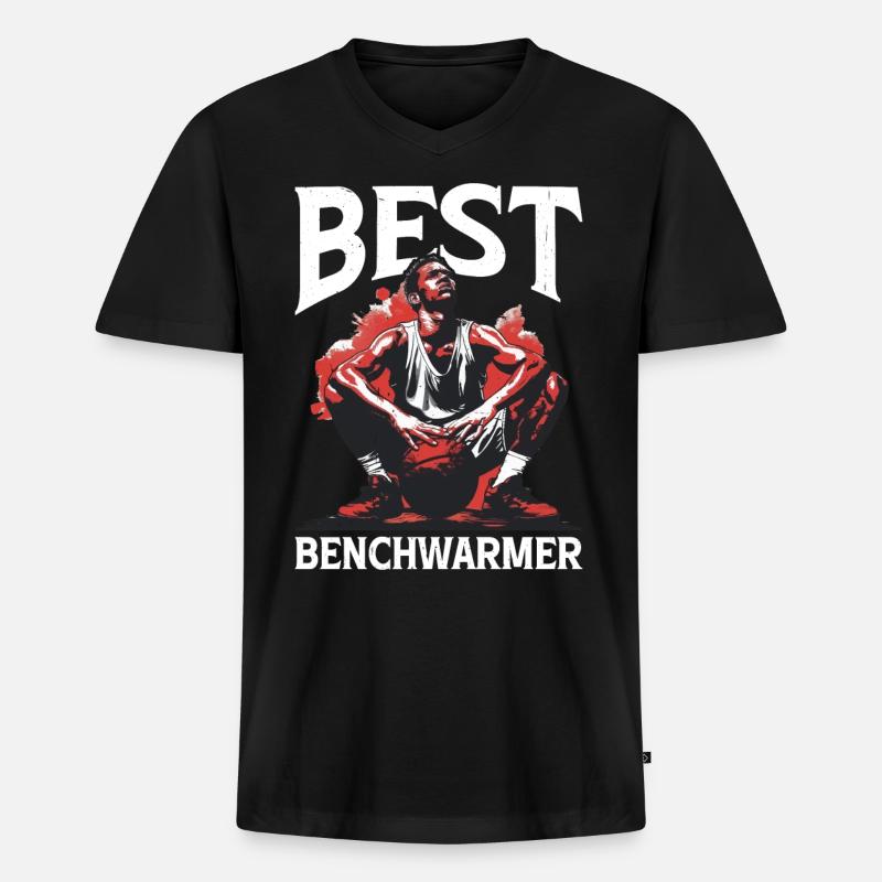 Best Benchwarmer 11 - Männer Premium Bio T-Shirt mit V-Ausschnitt - Schwarz